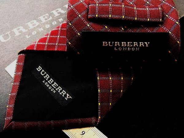 ・ω・ｊillv♪AH3107美品バーバリーの刺繍・格子ネクタイ