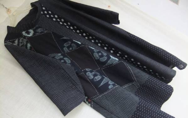 古布着物リメイク§書生絣色々・絵絣・刺子・ぼた雪・チュニック