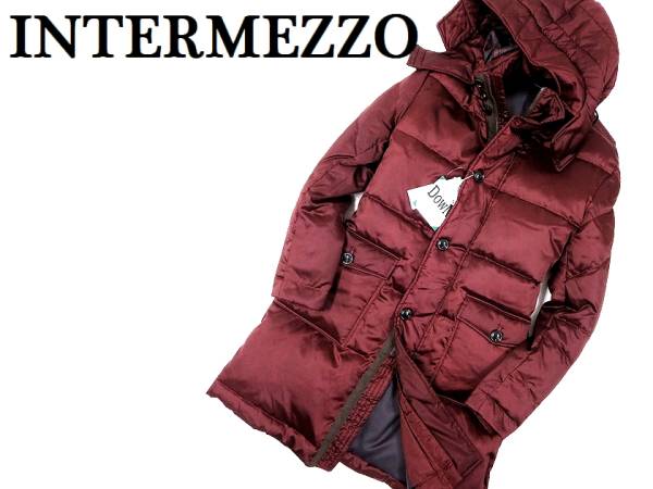 新品 インターメッツォ シャイニー ロングダウンコート L赤d6029