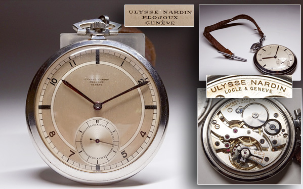 ▲敬逢▲ユリスナルダン PLOJOUX GENEVE 手巻き懐中時計