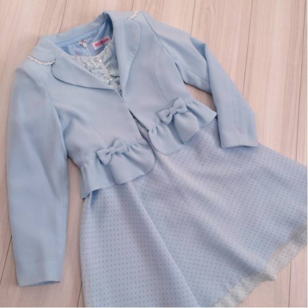 mezzo piano メゾピアノ フォーマル 130 ワンピース 水色