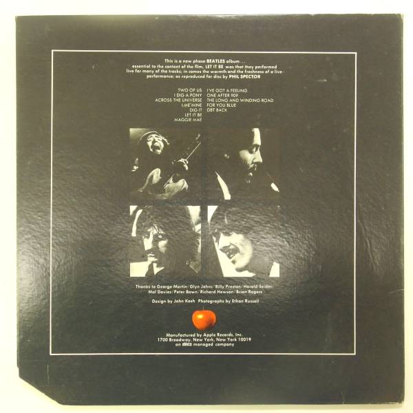 【美盤 US赤アップル】THE BEATLES/LET IT BE