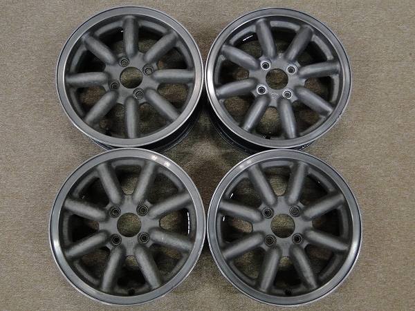 F-6433◇BLACK Racing 14in☆PCD100-4穴☆6J+40 即決 F-6433