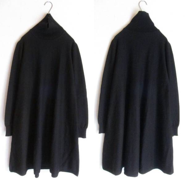 新品niko andニコアンド☆カシミヤ混フレアタートルワンピースBl