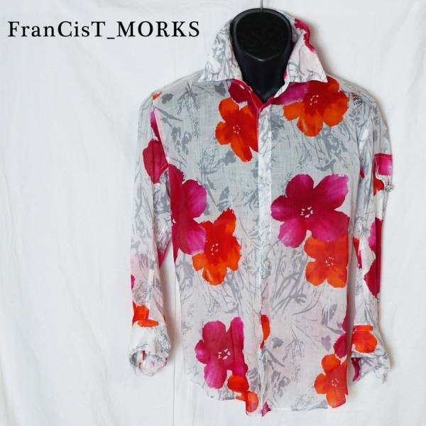 FranCisT_MORKSフランシストモークス花柄スカル七分袖シャツ