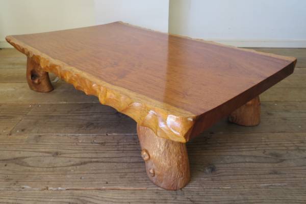 座卓 在銘 一枚板 銘木 ブビンガ 無垢 座敷机 リビングテーブル