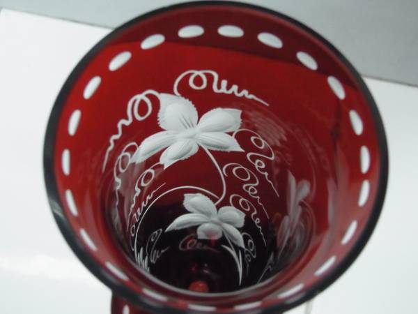 『衿』江戸切子 金赤 ワイングラス 5客 酒杯 酒器 硝子工芸 （鈴10） ワイングラス 金赤 江戸切子 酒器 硝子工芸 切子 『衿』江戸切子 5客