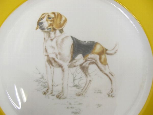 160i3○HERMES Chiens courants＆Chiensビーグルプレート2枚○8E