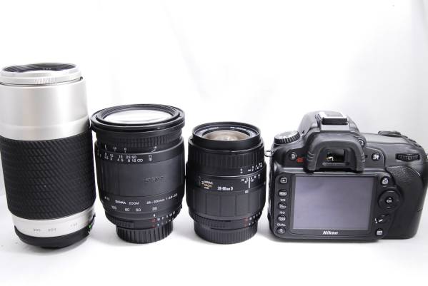 初心者 ニコン Nikon D90 300mm望遠 レンズ3本 元箱付 価格明記 Nikon