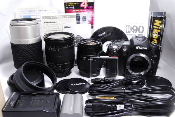Nikon D90 ＆超望遠28-300mm 【ショット数14,953枚】 初心者 ニコン Nikon D90 300mm望遠 レンズ3本 元箱付 価格明記 Nikon