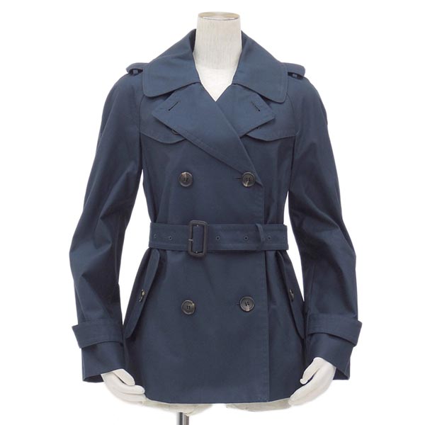□1FH35222【コーチ】 ベルト付 トレンチ コート 紺 Size:02□