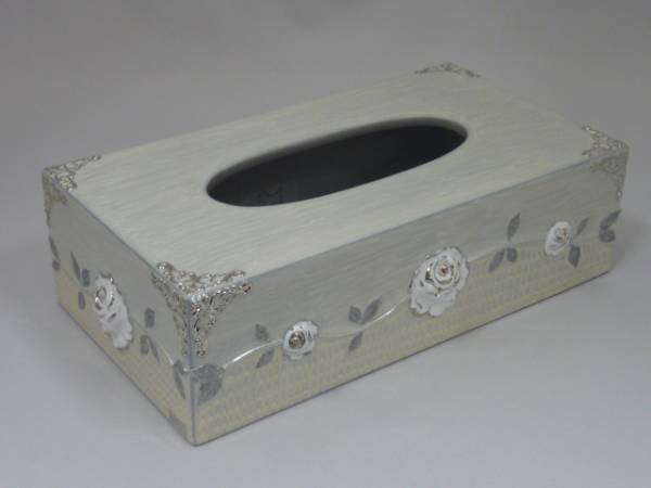 新品 M&A シルバーローズ ティッシュボックス