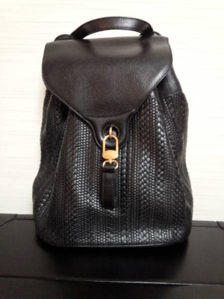 DELVAUX デルヴォー カーフ レザー 本革 リュックサック バックパック DELVAUX デルヴォーレザーリュックサック ブラック レディース メンズ