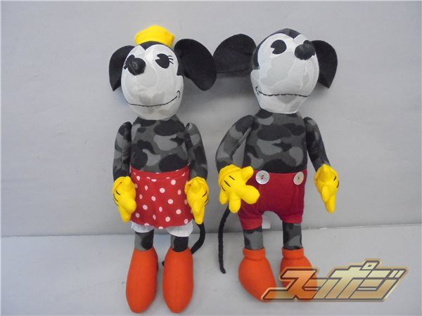 Q227 APE×ディズニー 正規品 ぬいぐるみ ミッキー＆ミニー