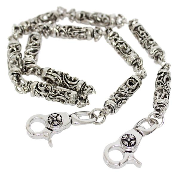 ウォレットチェーン ローラー パルメットモチーフ 円筒 クロス