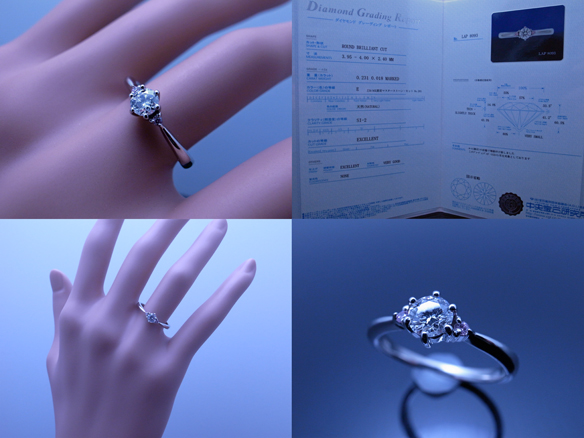 最落無！極希少最高級E EX大粒天然ダイヤ×ピンクダイヤ中宝鑑付