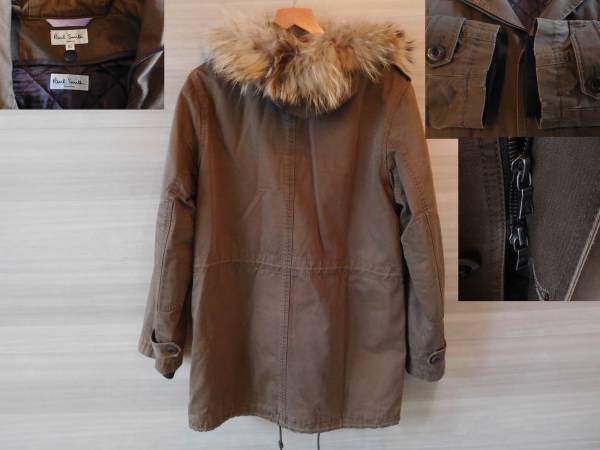 美品　PaulSmith　カーキ　 モッズコート ライナー、フード着脱可 ☆Paul Smith☆(ポールスミス)ライナー付モッズコート/カーキXL