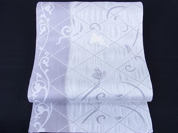 平和屋特選着物■両面全通柄京袋帯　葡萄唐草　兎　未使用f993