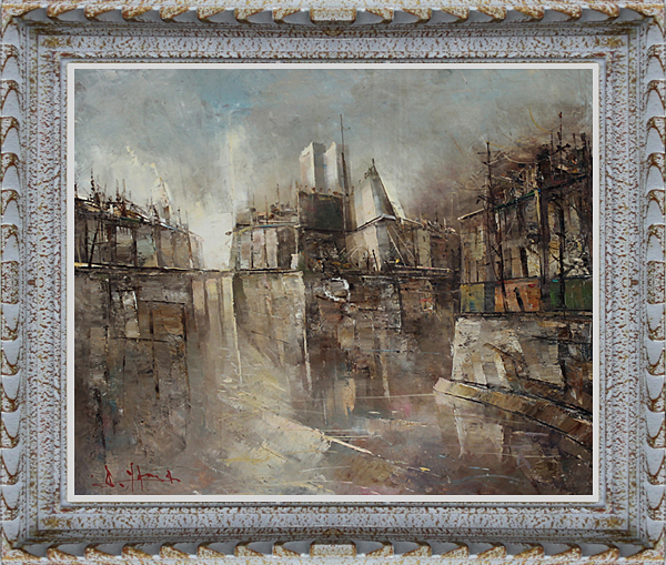 ◇山崎修『Paris』肉筆油彩画 サイン有 F10 000000010180_1.jpg