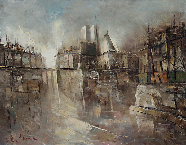 ◇山崎修『Paris』肉筆油彩画 サイン有 F10 000000010180_1.jpg