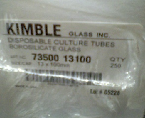 ☆ガラス試験管　13ｘ100ｍｍ　250本/箱