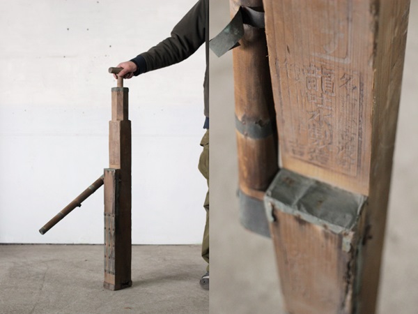 TB526龍吐水 古い木製火消しポンプ◇時代/古民具/水鉄砲/消火器