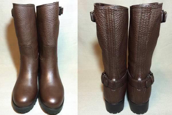 新品プラダ★最高級レザーエンジニアブーツ39茶★PRADA本革靴