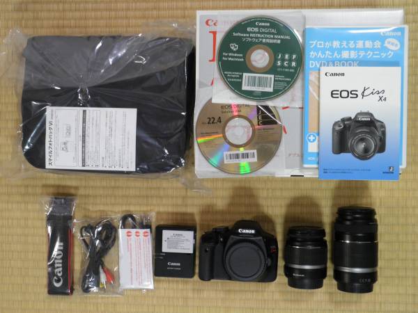 ◇CANON EOS Kiss X4 Wズームキット 美品 付属品完備 バッグ付
