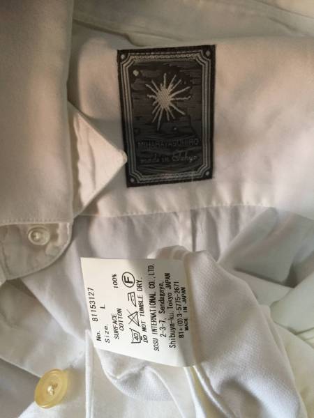 ミハラヤスヒロ　ドレス　シャツ　長袖　希少　白 L マルジェラ