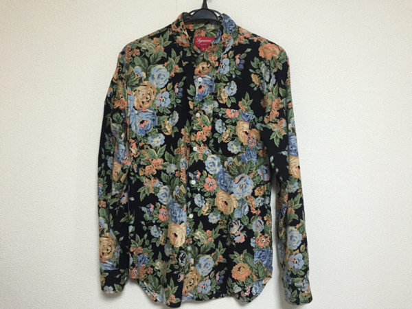Supreme 14aw FLOWERS SHIRT Sサイズ Black 新品 半タグ付