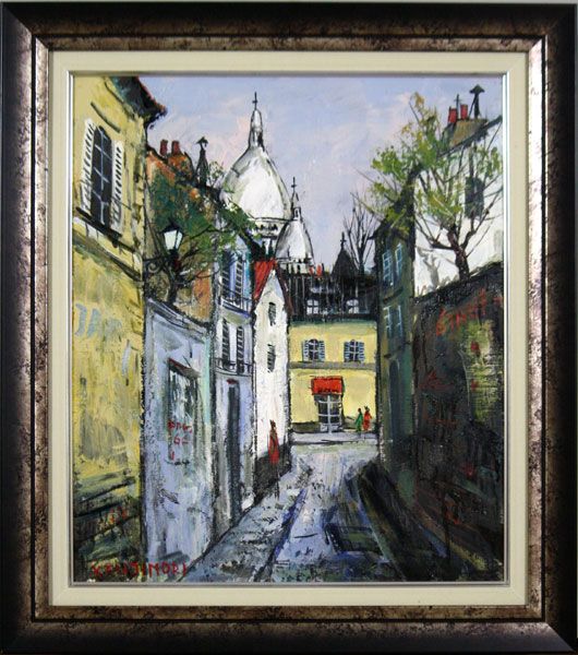 藤森悠二水彩画 モンマルトル フランス モンマルトル油彩6号 パリ風景画家 藤森悠二パリ 藤森悠二