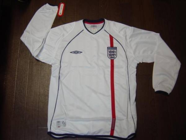 ★新品!UMBRO製 ENGLAND代表01-02 HOME 長袖Lタグ付