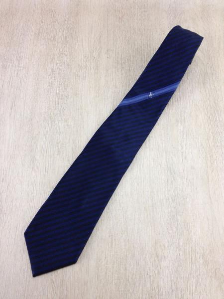 LOUIS VUITTON◆ネクタイ/NVY/ストライプ/メンズ