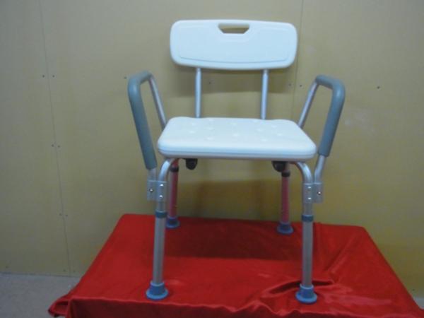 訳ありシャワーチェアーひじ掛け背もたれ付き 高さ6段階 介護