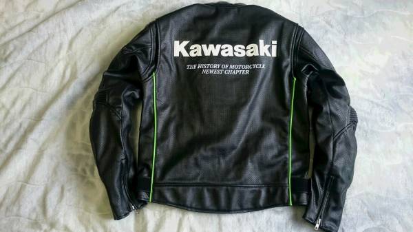 ★▼カワサキ フェイクレザージャケットXV ファイナル BLK LL●