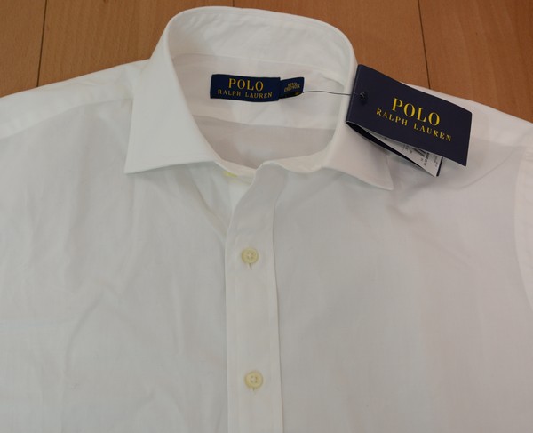 ●■POLOラルフローレン長袖ドレスシャツ(白39-89)新品