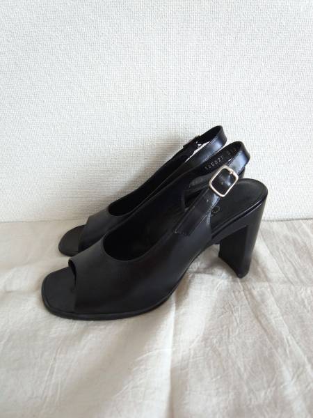 グッチGUCCIオープントゥパンプス 黒Z4 22.5cm オールド