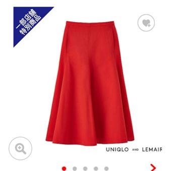 ユニクロ　ルメール 67　シアサッカーフレアスカート レッド