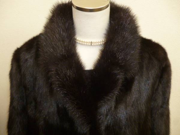 ■ダークミンク■ハーフコート■ゆったり15号■ユーズド■