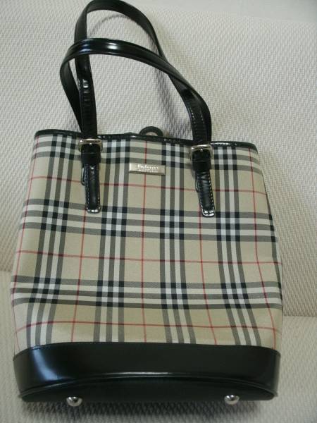 u美品♪ バーバリー チェック トートバッグ ベージュ×ブラウン