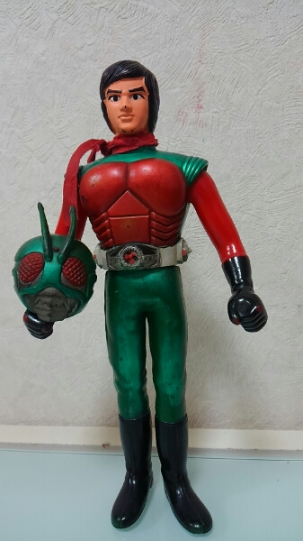 ソフビ スカイライダー 仮面ライダー 当時物 面取れ ポピー フィギュア