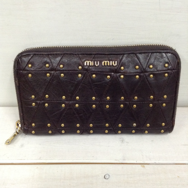 ミュウミュウ◎ラウンドファスナー長財布◎B3557