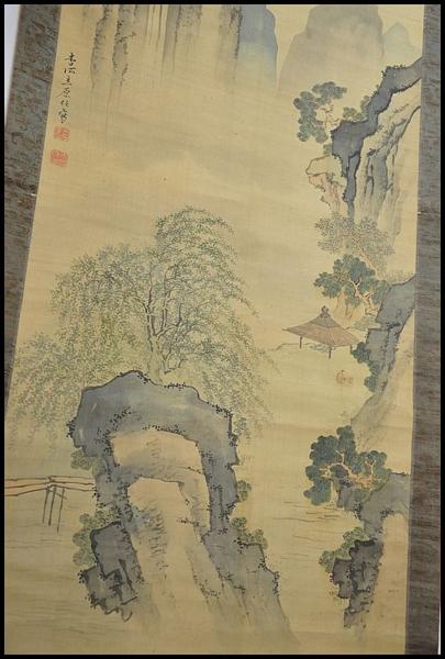 立原杏所 花鳥画 掛け軸 合わせ箱 水戸藩士 書画、骨董品、美術品 立原
