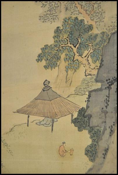 立原杏所 花鳥画 掛け軸 合わせ箱 水戸藩士 書画、骨董品、美術品 立原