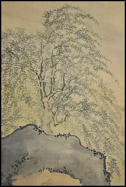 立原杏所 花鳥画 掛け軸 合わせ箱 水戸藩士 書画、骨董品、美術品 立原