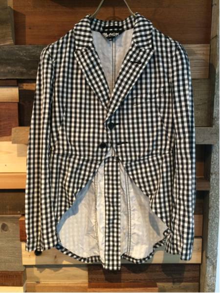 black comme des garcons ギャルソン 燕尾チェック ジャケット