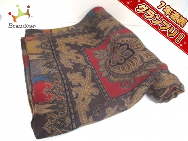 エトロストール 大判 新品 ETRO エトロ ストール ブラック×イエロー