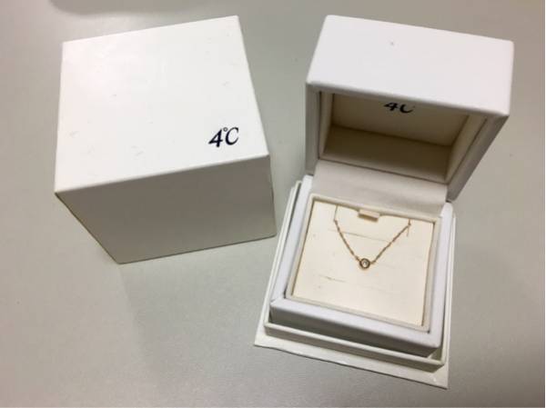 4℃ K18 一粒 ダイヤモンド ゴールド YG ネックレス 定価34560 4