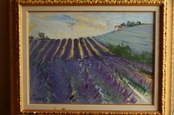 村岡平蔵　風景 「ラベンダー畑」　Ｐ12号　真作保障