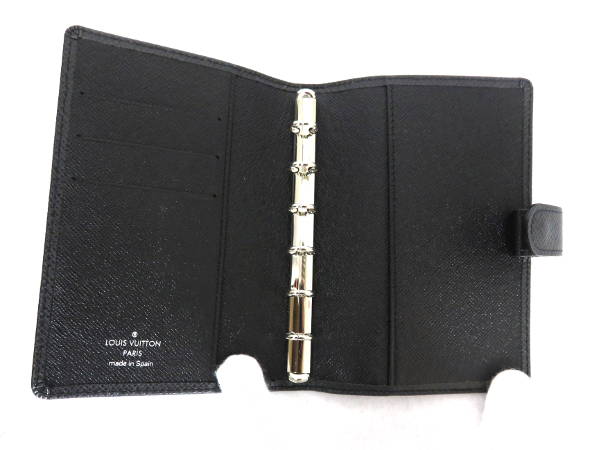 1円 美品 ヴィトン アジェンダ R20426 手帳 ブラック DW690
